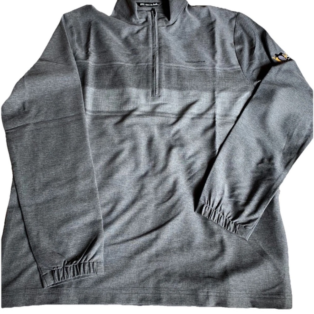 Travis Mathew Gray 1/4 Zip Low Roller Pittsburgh Penguins Performance Jacket